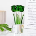 thumbnail image 4 of Qianwei Crystal Tulips Flowers Figurine Green with Vase - Glass Flower Bouquet Collectible Figurines Crystal Office Home Decor Paperweight - Tulip Gifts for Women Mom Bestfriend Wedding Anniversary, 4 of 6