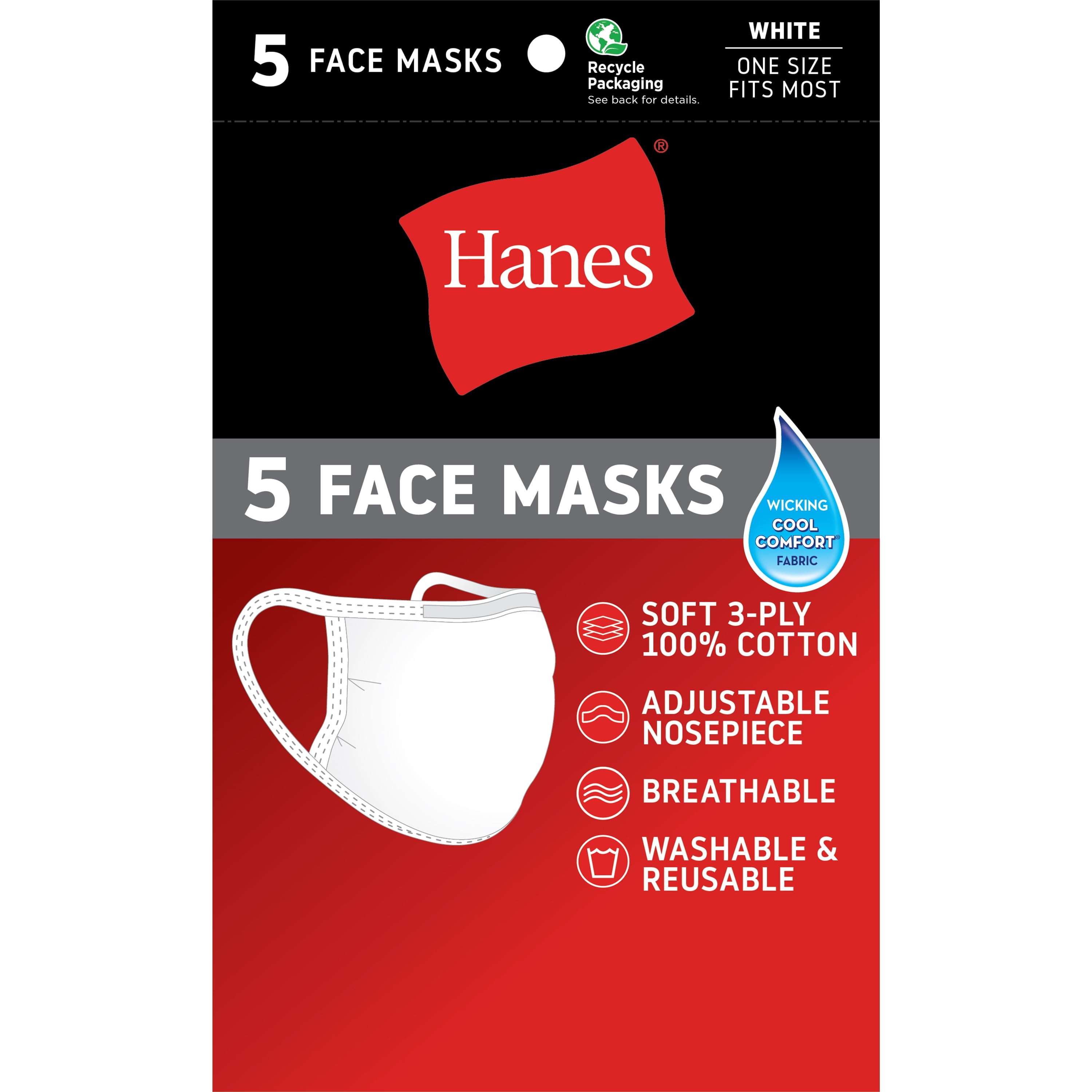 Slipknot SHAVE THE MASK Hanes LARGE Hanes 5-Pack Adult Face Mask