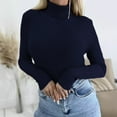 thumbnail image 2 of Womens Long Sleeve Turtleneck Pullover Sweater Color: Navy Size: S, 2 of 4