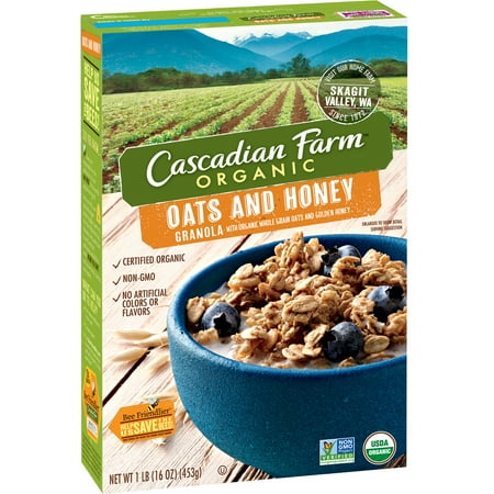 Cascadian Farm Organic Granola, Oats and Honey Cereal, 16 oz