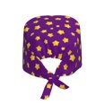 thumbnail image 2 of Scrub Caps Women Men - Golden Star Purple Cute Soft Comfy Waterproof Adjustable Working Cap Scrub Hats Surgical Caps for Women Men With Sweatband, Nurse Caps for Women Men, 2 of 6