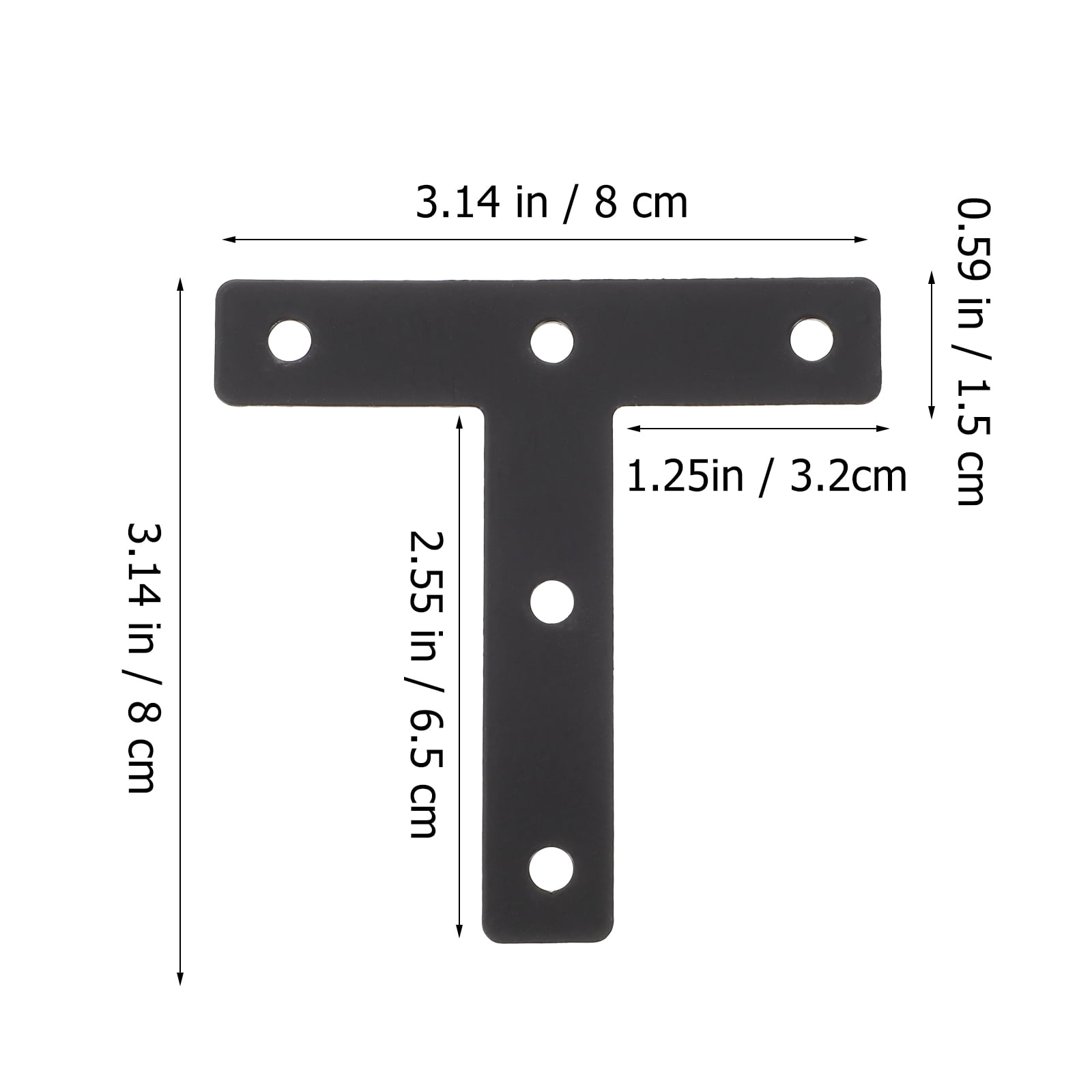 WORGEOUS 40 Pcs Flat Braces T Shelf Bracket Shelf Supports Furniture Mending Plates