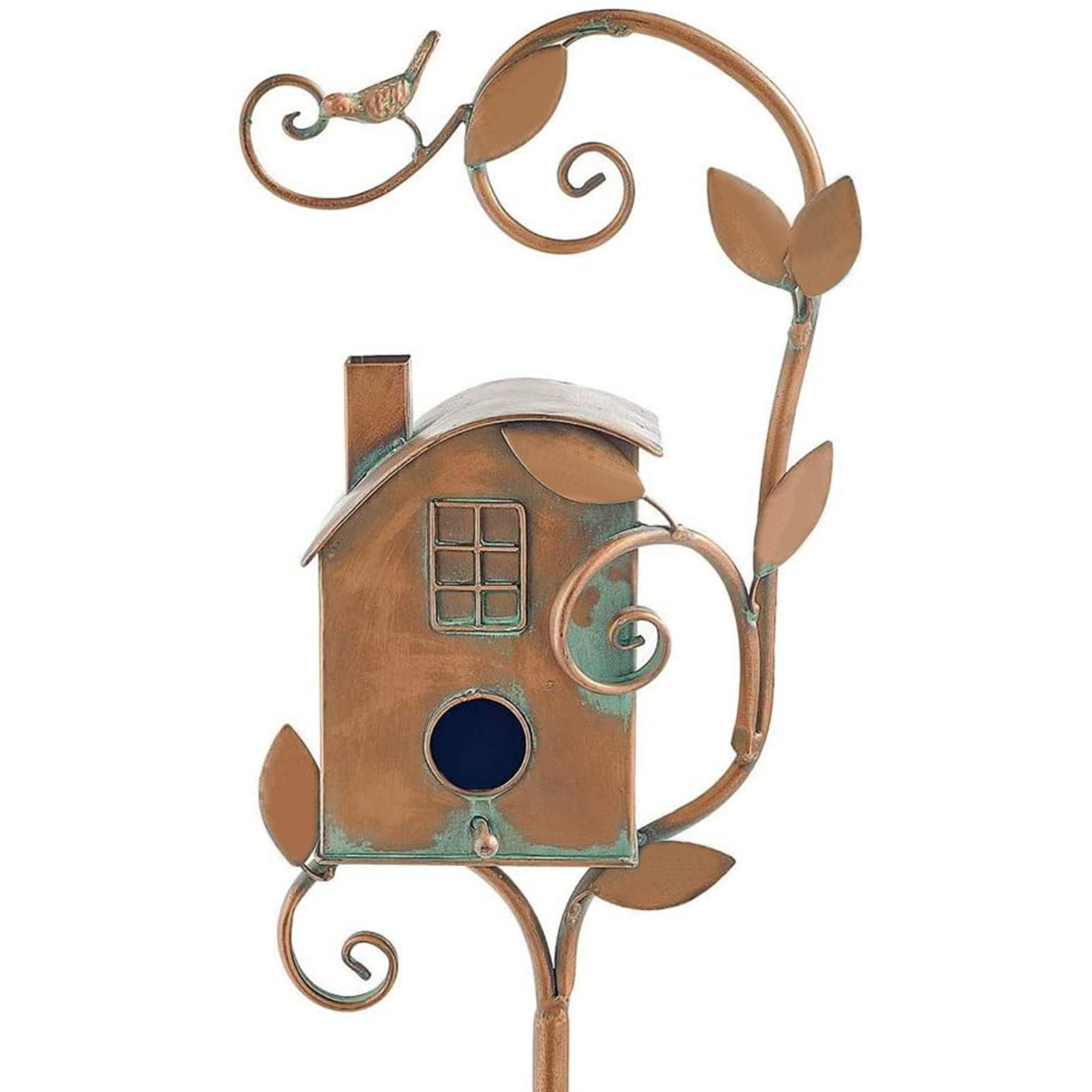 Asdomo Metal Birdhouse Garden Stakes Bird's Nest Multi-size Yellow Easy To Assemble Resting Place For Birds - image 3 of 9