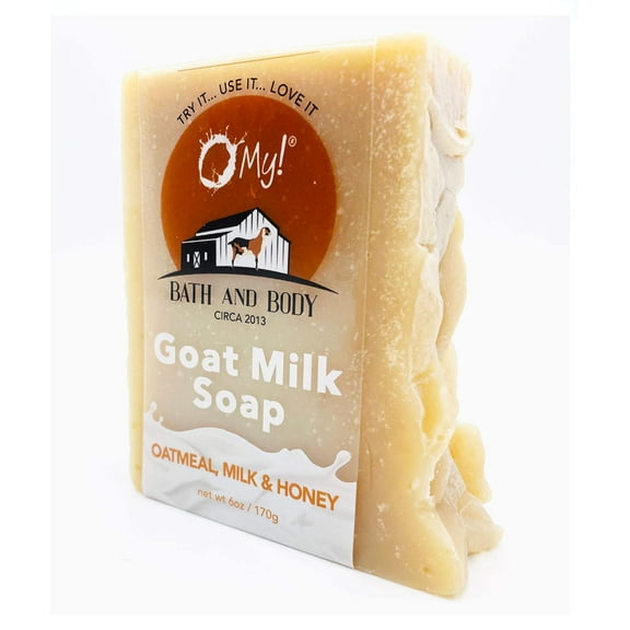 O My! Goat Milk Soap Bar 6oz | Made with Farm-Fresh Goat Milk | Free of Parabens  More | Handcrafted USA