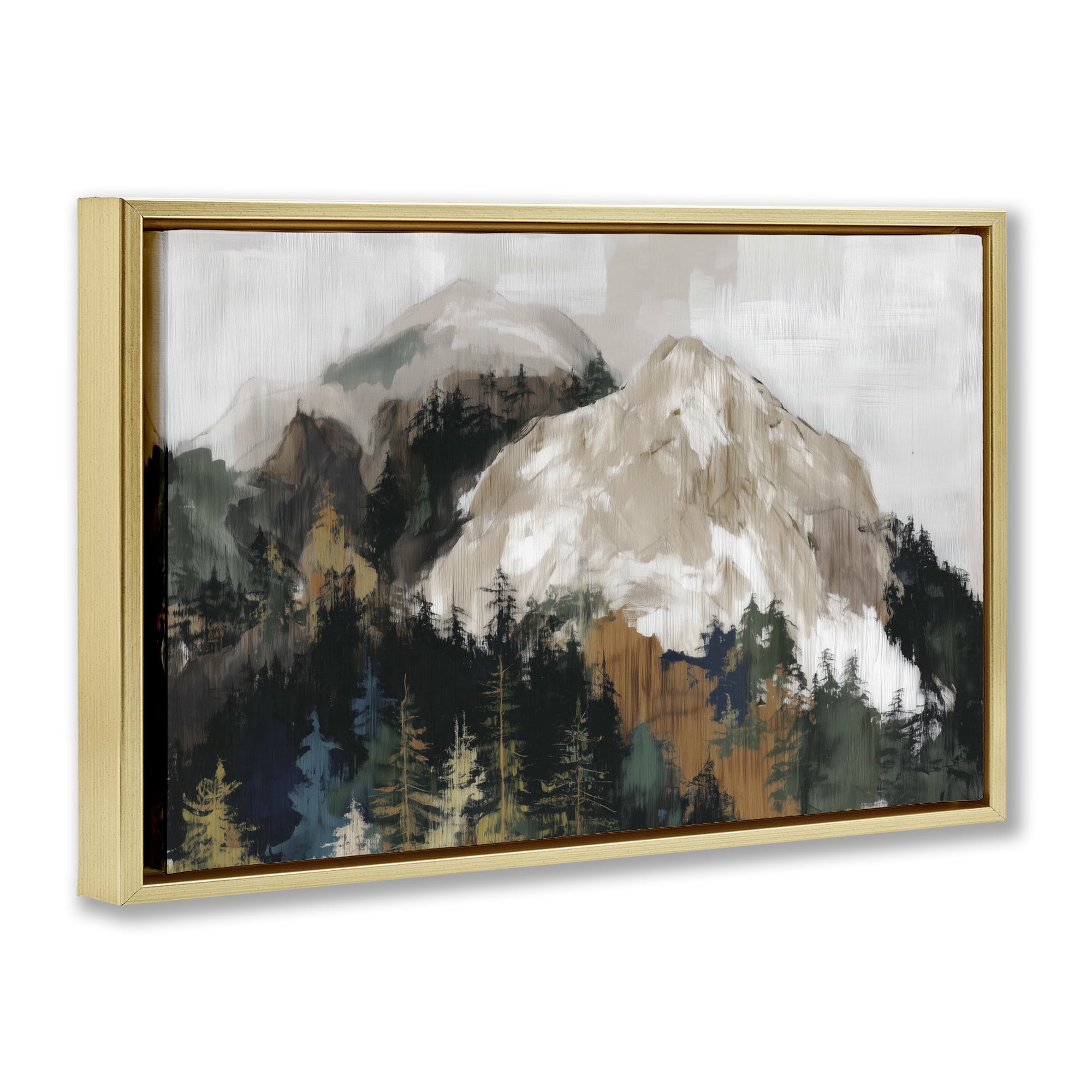 Stupell Industries Rugged Mountain Peaks Gold Framed Floater Canvas Wall Art, design by Chromatic Storm Studio
