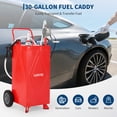 thumbnail image 5 of Garvee 35 Gallon Fuel Gas Caddy Storage Tank,Portable Fuel Transfer Tank with Smooth-Rolling Wheels, Manual Hand Crank Transfer Pump,Red, 5 of 10