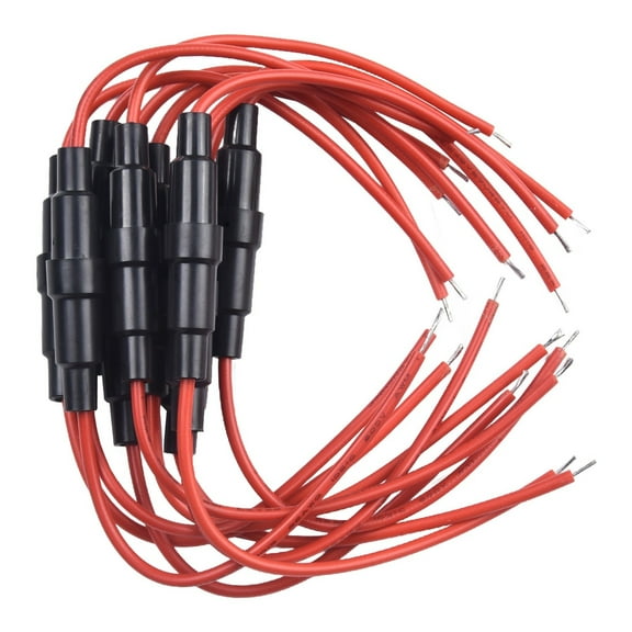 10 Pieces 5X20Mm Inline Fuse Holder Screw Type With 20Awg Wire For Electrical Circuit Safety And Overload Protection