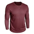 thumbnail image 4 of Mens Polo Shirts Tops Long Sleeve Thermal Knit Texture Base Layer Business Casual,Red,XL, 4 of 6