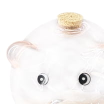 perfk Glass Pig Piggy Bank Money Saving Jar Cute Piggy Bank for Entrance Bar Decor Pink round mouth
