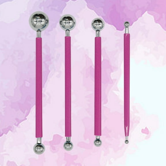 WHAMVOX  4 Pcs Pottery Supplies Clay Sculpting Kit Steel Ball Pen Tool