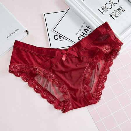 

Whlbf Women s Brief Underwear Thin As A Cicada-wing Mesh Low-waist Cross-belt Ladies Panties