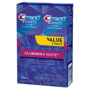 Crest 3D White Luxe Glamorous White Vibrant Mint Flavor Whitening Toothpaste, 4.1 oz TWIN