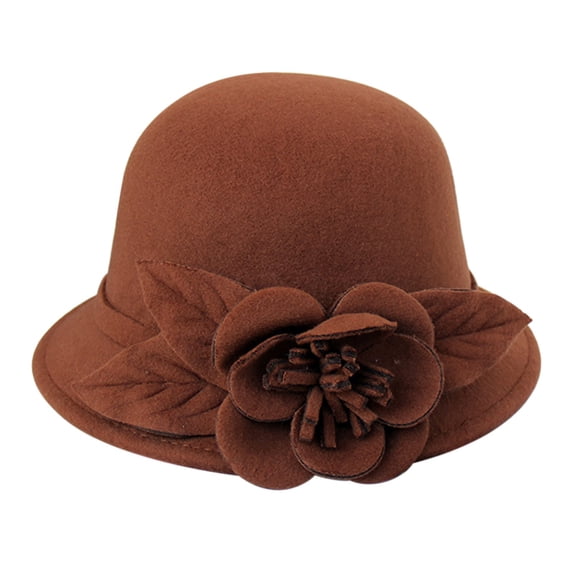 Clearance! Baberdicy Women's Autumn and Winter Flowers Round Top Casual Fisherman's Basin Cap Small Bowler Hat Dm