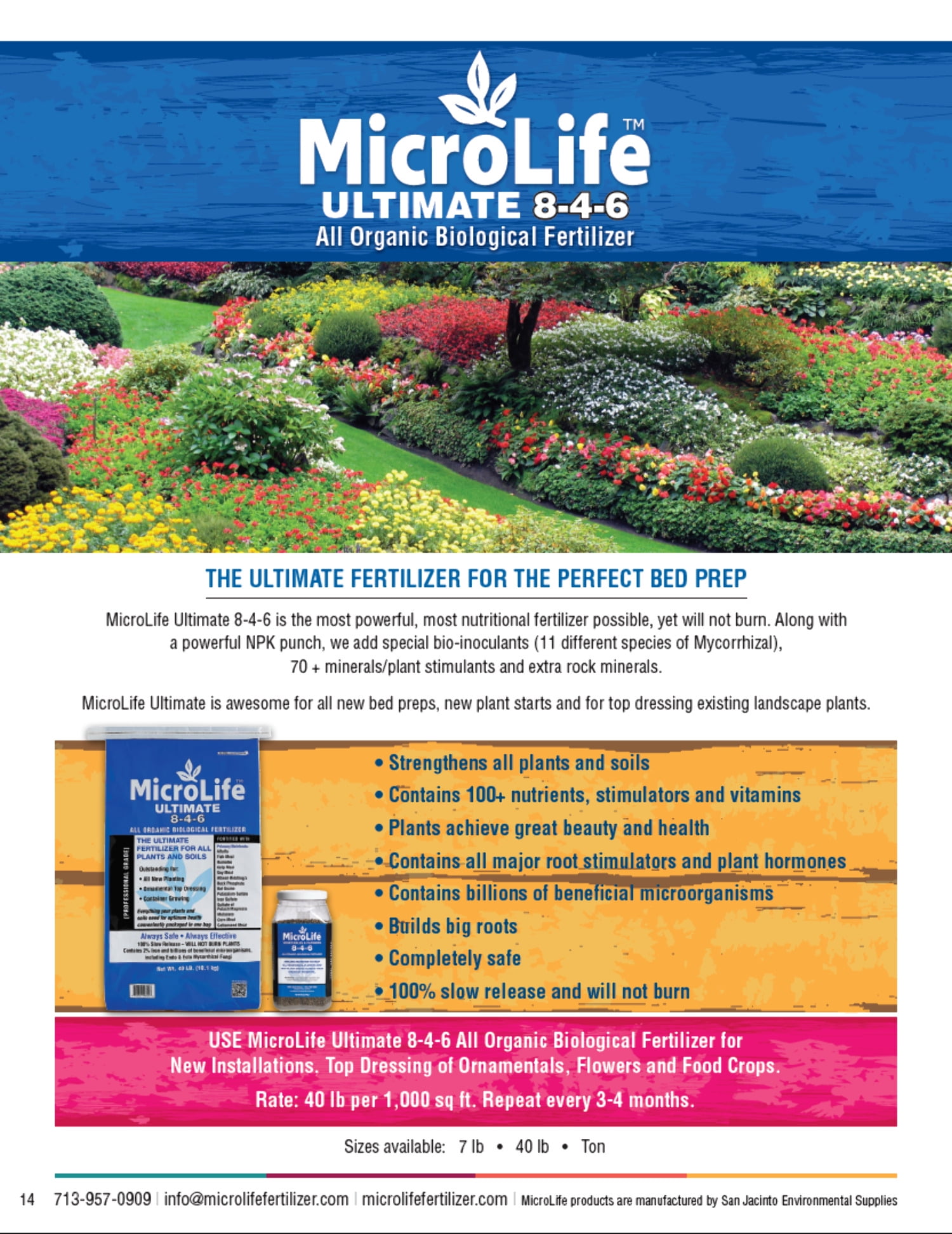 MicroLife Ultimate Organic Fertilizer, 8-4-6 40 lb