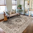 thumbnail image 2 of General Washable Oriental Area Rug - 5x7 Rugs for Living Room Soft Carpet for Bedroom Waterproof Floral Distressed Indoor Stain Resistant Non-Shedding Floor Carpets (Beige, 5x7), 2 of 11