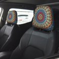 thumbnail image 2 of Kdxio Round Mandala Pattern Print 2 Piece Car Head Rest Covers Set Auto Front/Rear Seats Headrest Cover Universal Fit Most Cars,Sedan, SUV, 2 of 9