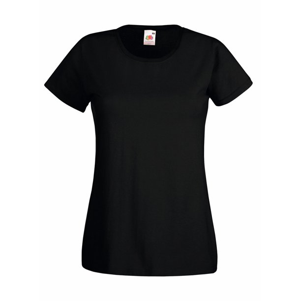 Camiseta casual de manga corta para mujer (Negro azabache)