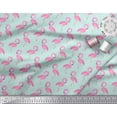 thumbnail image 3 of Soimoi Green Cotton Duck Fabric Flamingo Bird Print Sewing Fabric Yard 42 Inch Wide, 3 of 3