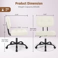 thumbnail image 5 of edx Height Adjustable Office Desk Chair, Low-Back Lumbar Support Rolling Work Swivel Task Chair with Wheels for Home Office Bedroom, Beige, 5 of 9