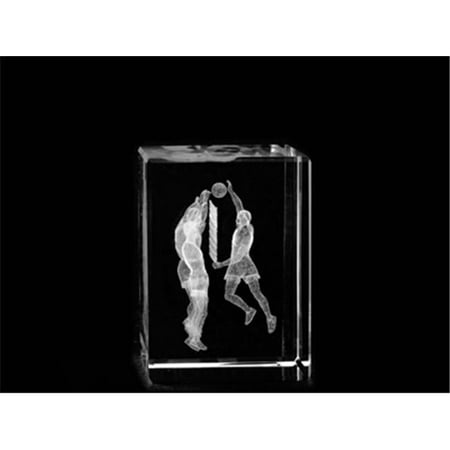 Asfour Crystal 1159-70-78 2 L x 2.75 H x 2 W in. Crystal Laser-Engraved Volleyball Sports Laser-Cut