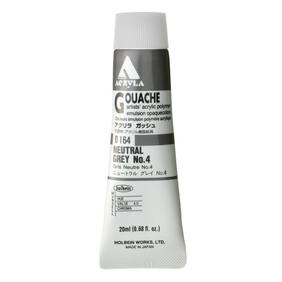 Holbein Acryla Gouache, 20ml, Neutral Gray #4