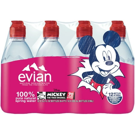 110 Ml Water - Evian Natural Spring Water, Sports Cap, 11.2 Fl Oz, 12 Ct
