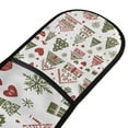 thumbnail image 4 of Yayeee Double Oven Mitt Kitchen Heat Resistant Baking 35" x7" Quilted Glove, Green Nordic Christmas, 4 of 6