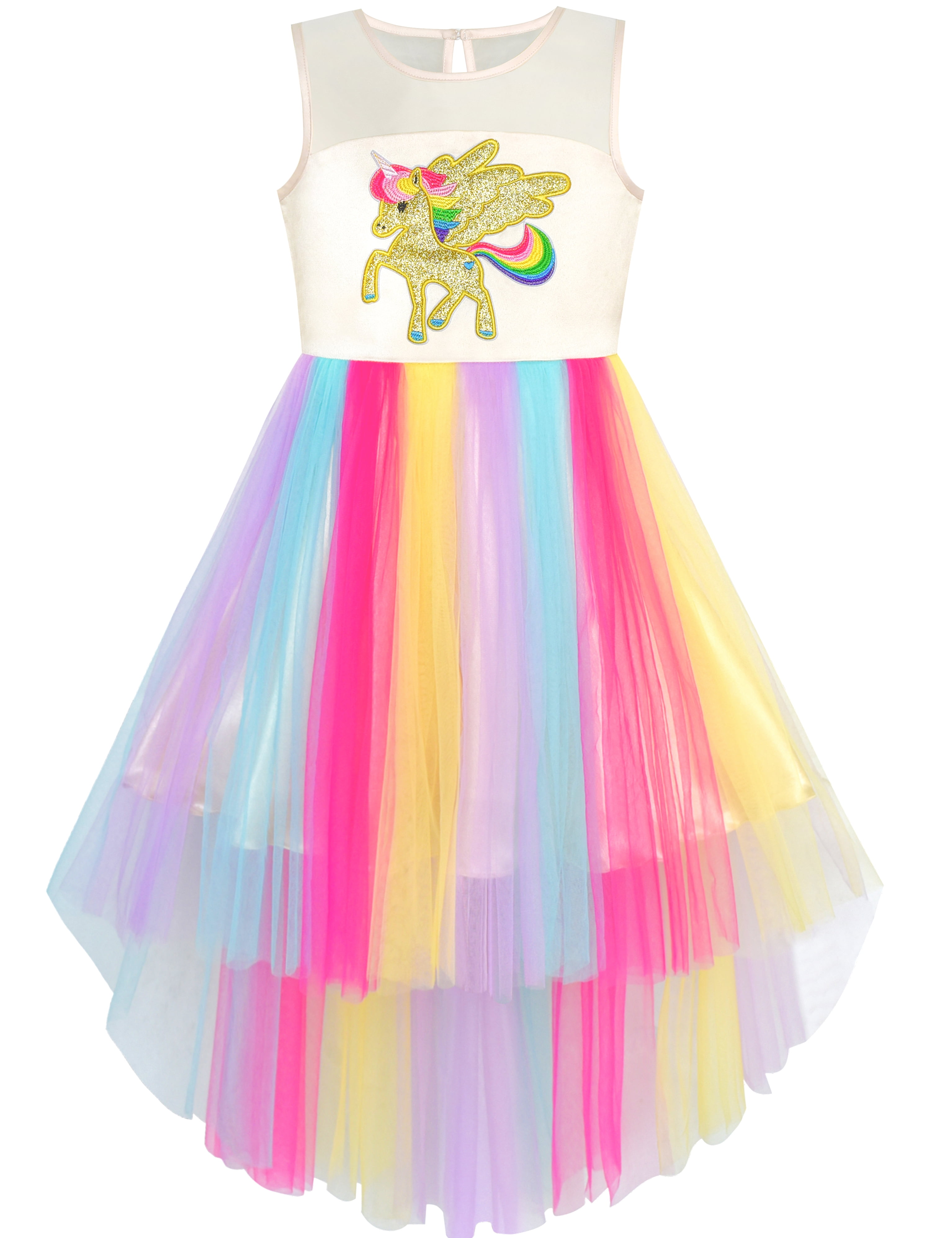 New Rainbow unicorn appliqué dress aged 6-7 years last in stock 