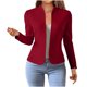 thumbnail image 2 of Chaquetas y abrigos casuales sin capucha de manga larga para mujer, blazers, chaquetas de traje, tops con empalme de encaje, blazer corto, abrigos lisos de manga larga, blusa para mujer, 2 of 9