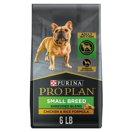 Purina Pro Plan Small Breed Dog Food With Probiotics for Dogs, Shredded Blend Chicken & Rice Formula, 6 lb. Bag
