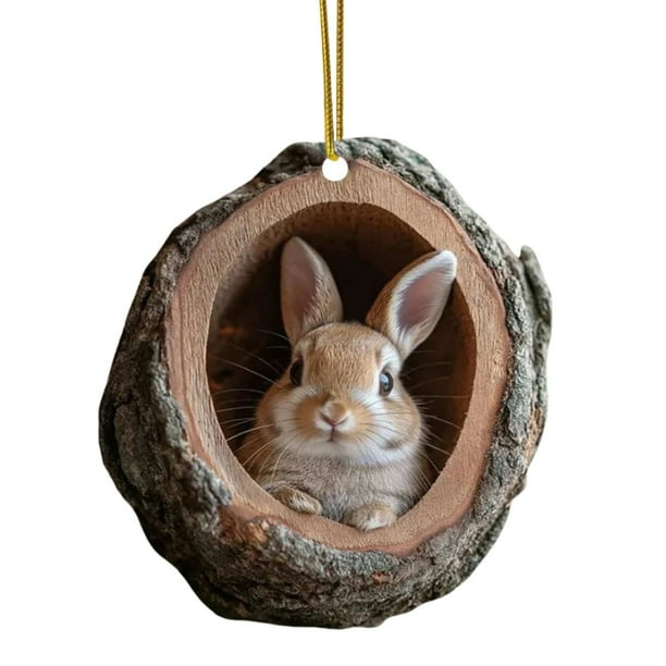 Adornos navideños de animales, estampados de animales para el árbol de Navidad, adornos acrílicos, decoraciones de animales del bosque, decoraciones navideñas, regalos de recuerdo.