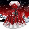 thumbnail image 2 of Wyzesi Robes de Fête de Noël Grande Taille Femmes Robe Décontractée des Fêtes Imprimée à Manches Courtes Rouge Robes de Noël pour Femmes Grande Taille, 2 of 3