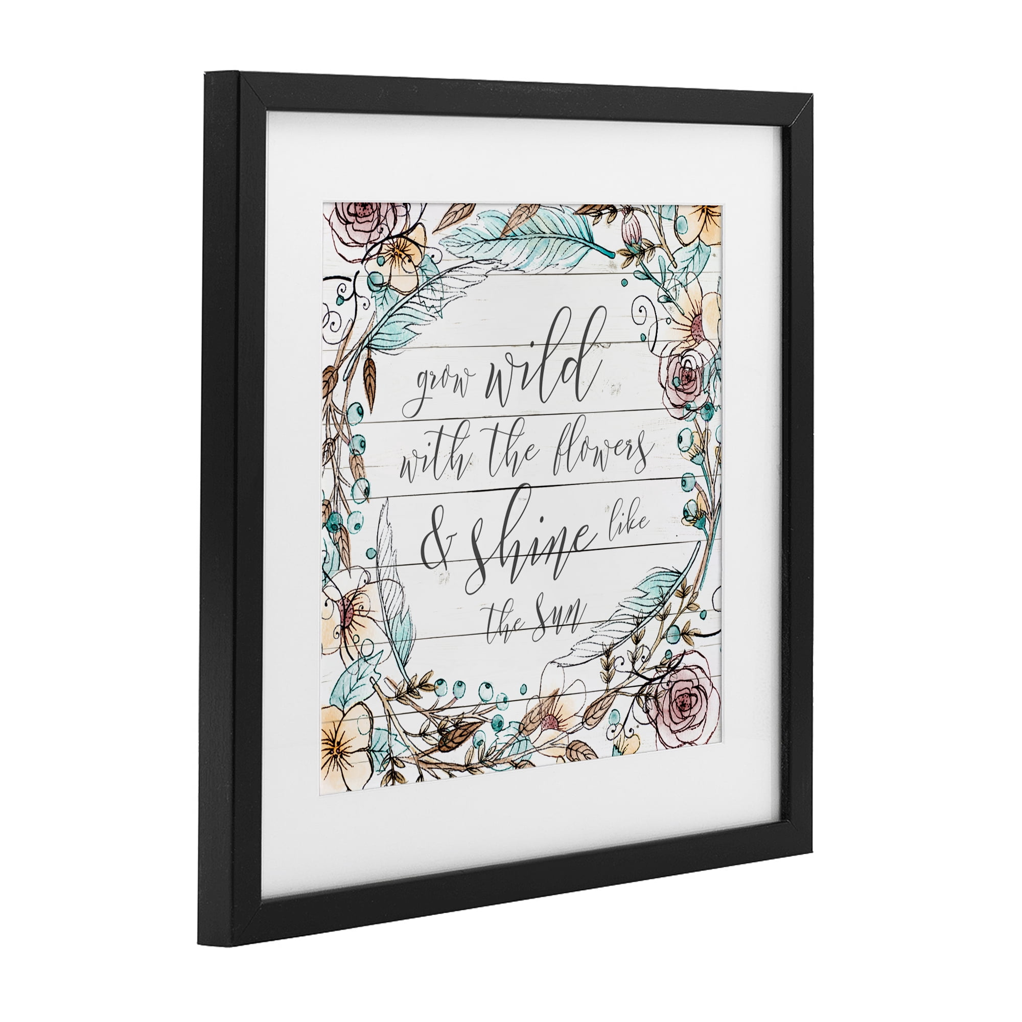 Stupell Industries Grow Wild With Flowers Black Framed Print Under Glass, design by SD Graphics Studio