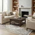 thumbnail image 4 of Simpli Home Monroe 38 inch Wide Solid Acacia Wood Rustic Square Coffee Table in Distressed Charcoal Brown, 4 of 11