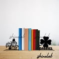 thumbnail image 5 of Shinelab Shamrock Metal Bookends, Custom Patrick Day Gift, Lucky Clover Bookshelf Decor 13042, 5 of 5