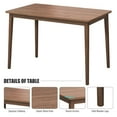 thumbnail image 6 of 3 Piece Dining Table Set for 4, Modern Wooden Rectanguar Kitchen Table with 2 Fabric Upholstered Benches, Walnut+Grey, 6 of 7