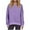 Purple, variant on Kaemgyyd Crewneck Sweatshirts for Women Lightweight Loose Long Sleeve Pullover Casual Oversized Solid Color Tops