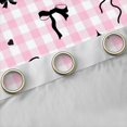 thumbnail image 4 of Manfei Kawaii Ribbon Bow Knot Black Out Curtains for Girls Female Children,Geometric Plaid Grid Curtains Pack of 2 (42x63 Each),Love Heart Print Bedroom Curtains,Microfiber Bedroom Decor, 4 of 6