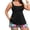 #0146-Black, variant on Womens Plus Size Solid Color Modest Two Piece Tankini Drawstring Boy Short Padded Wireless UV 50+ Protection for Beach Pool Vacation Summer Outdoor Activities
