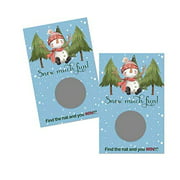 Snowman Scratch Off Game Cards (30 Pack) Jolly Fun Christmas Activity for Groups Kids Adults Work - Festive Events Rustic – Holiday Raffle Tickets Business Prize Drawings – Paper Clever Party