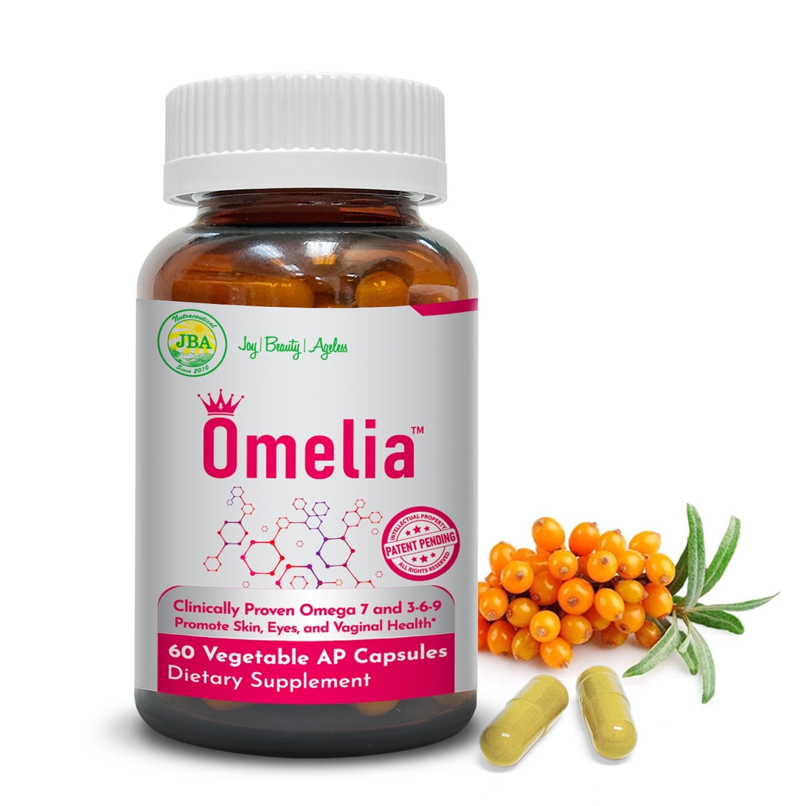 JBA Brands Omelia Herbal Supplement with Sea Buckthorn, Peruvian Maca, Tongkat Ali - 60 Capsules