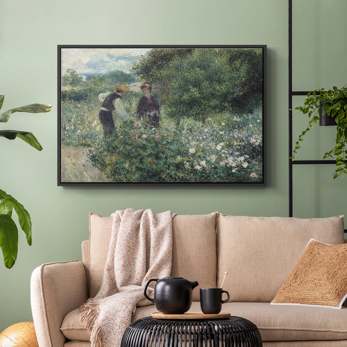 Vintage Botanical Print-LVIII By Wexford Home Framed in Black Wood Gallery Wrapped Canvas 27 in. x 41 in.