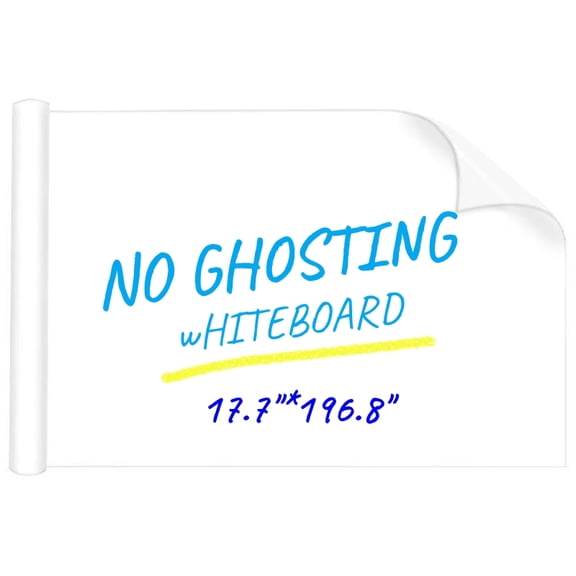 Whiteboard Sticker for Wall 17.7inch*5.47yard Dry Erase Board Wallpaper Peel and Stick, White Board Stick on Wall, Contact Paper Adhesive Poster Board Whiteboard