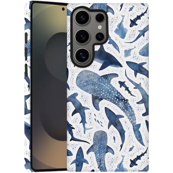 Case for Samsung Galaxy S25 Ultra, Whale Shark Blue Phone Case Military-Grade Drop Protection Cover for Women Girl - Frosted