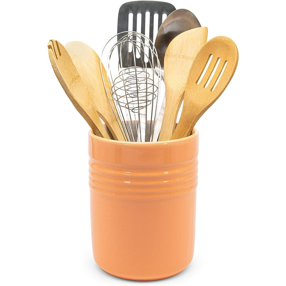 Kook Countertop Utensil Holder Crock , Coral