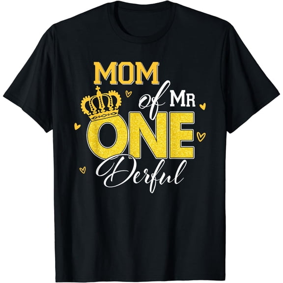 MOM Of Mr Onederful 1St Birthday One-Derful Matching T-Shirt