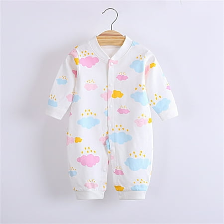 

Babys Girls Boys Spring Winter Floral Animals Fruits Long Sleeve Romper Jumpsuit Clothes Pink 80
