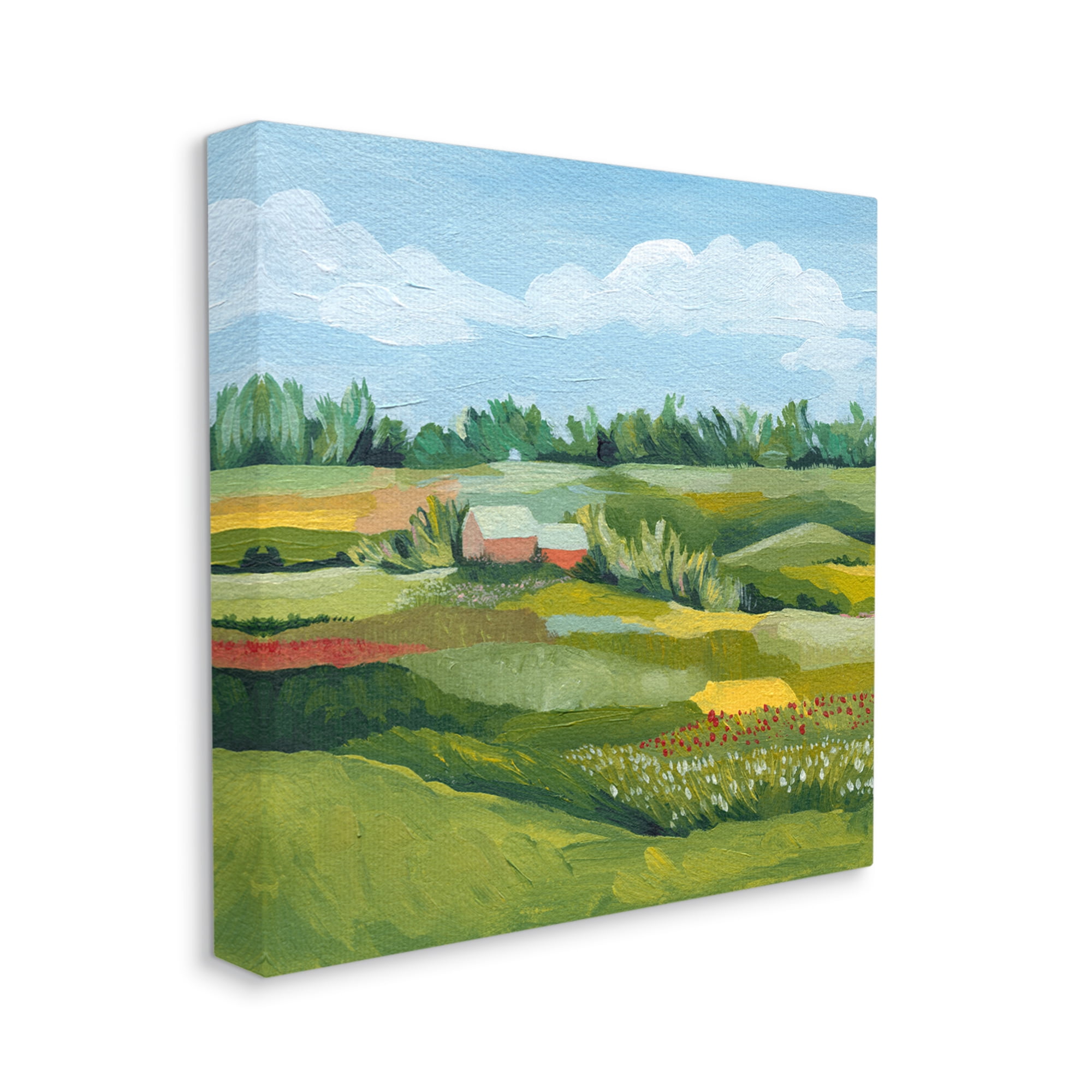 Stupell Vast Meadow Countryside Farmland Landscape Painting Gallery Wrapped Canvas Print Wall Art
