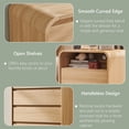 thumbnail image 4 of wow97e Modern Nightstand Set of 2, Bedside Table w/2 Drawers and Charging Station, Curved Profile Design, Mid Century End Table for Bedroom, Living Room, 4 of 7