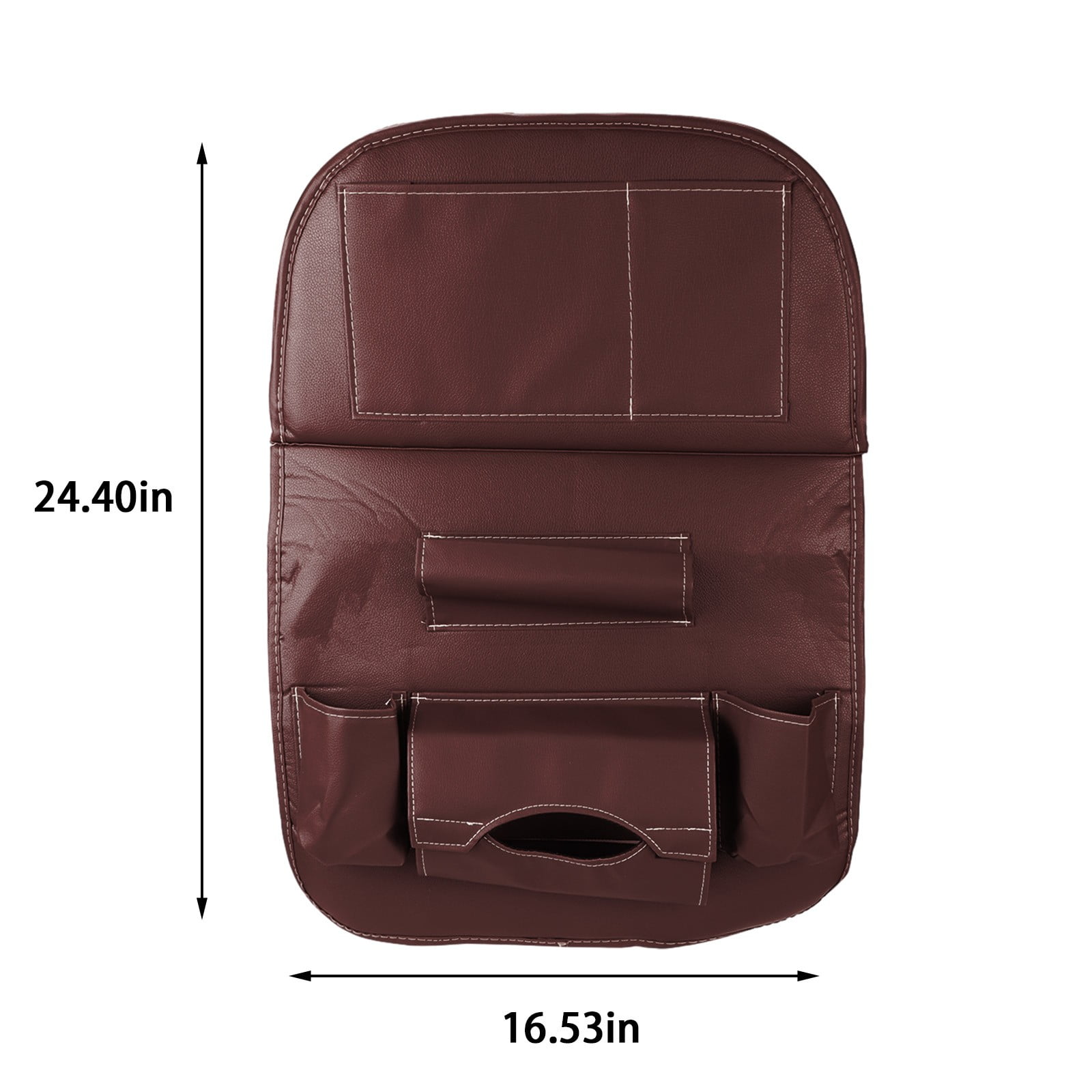 Multifunctional PU Leather Car Seat Storage Bag, Foldable Backseat Organizer with Dining Table Tray, Waterproof Large Capacity Car Storage, for Phones, Bottles and Toys, for Cars SUVs
